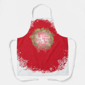 赤いクリスマスエプロン – 休暇のためのホーム エプロン (正面)