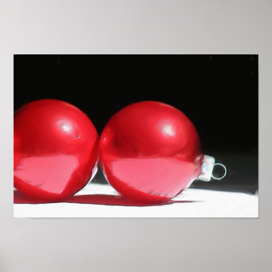 赤いクリスマスオーナメントポスター ポスター (正面)