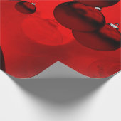 赤いクリスマスオーナメント ラッピングペーパー (角)