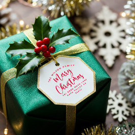 赤いクリスマスカーブファミリー名&差出人住所 セルフインキングスタンプ