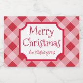 赤いクリスマスギフトタグJarスタンプのラベル フードラベル (シングルラベル)