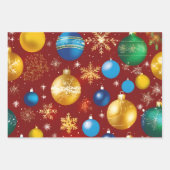 赤いクリスマスギフトラップ – クラシッククリスマスの休日のアイコン ラッピングペーパーシート (正面)