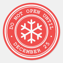 赤いクリスマスギフトラベルまで開かない ラウンドシール