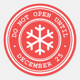 赤いクリスマスギフトラベルまで開かない ラウンドシール