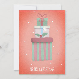 赤いクリスマスギフト メリークリスマス ノンフォト シーズンカード