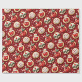 赤いクリスマスクッキー ラッピングペーパー (フラット)