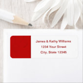 赤いクリスマスグリーティングカード差出人住所ラベル ラベル (インサイチュ)