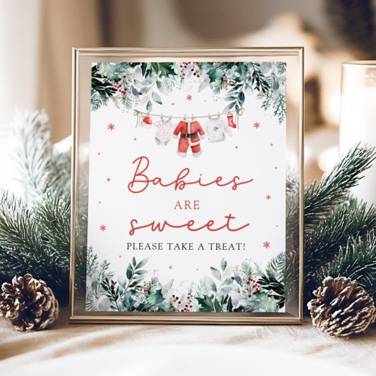 赤いクリスマスサンタベビーは甘い楽しみ ポスター