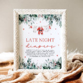 赤いクリスマスサンタベビーシャワー深夜おむつ ポスター