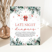 赤いクリスマスサンタベビーシャワー深夜おむつ 台座サイン