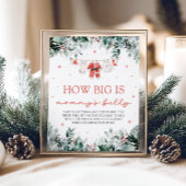 赤いクリスマスサンタベビーママのお腹の大きさ ポスター