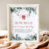 赤いクリスマスサンタベビーママのお腹の大きさ ポスター