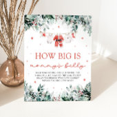 赤いクリスマスサンタベビーママのお腹の大きさ 台座サイン