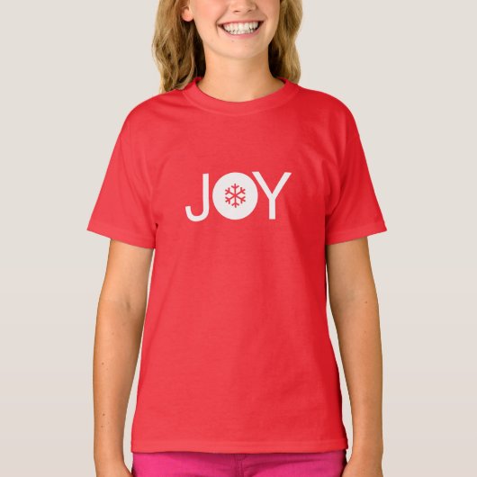 赤いクリスマスジョイキッズTシャツ Tシャツ (正面)