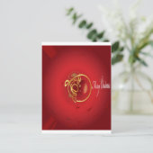 赤いクリスマスジンルベルは良い賛美日を持っている シーズンポストカード (スタンド正面)