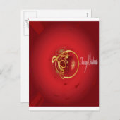 赤いクリスマスジンルベルは良い賛美日を持っている シーズンポストカード (正面/裏面)