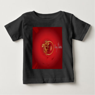 赤いクリスマスジンルベルは良い賛美日を持っている ベビーTシャツ