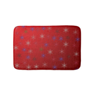赤いクリスマススター バスマット