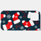 赤いクリスマスストッキングiPhoneケースメイト Case-Mate iPhoneケース (裏面 (横))
