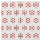 赤いクリスマススノーフレークパターン ファブリック (クローズアップ)