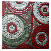 赤いクリスマススパイラルパターン タイル (正面)