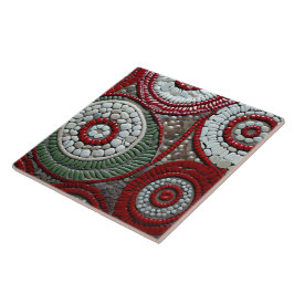 赤いクリスマススパイラルパターン タイル