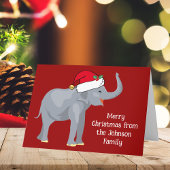 赤いクリスマスゾウかわいいカスタム子たち シーズンカード