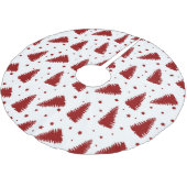 赤いクリスマスツリーで白い ブラッシュドポリエステルツリースカート (アングル)