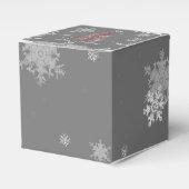 赤いクリスマスツリーと雪片のビーフボックス フェイバーボックス (正面サイド)