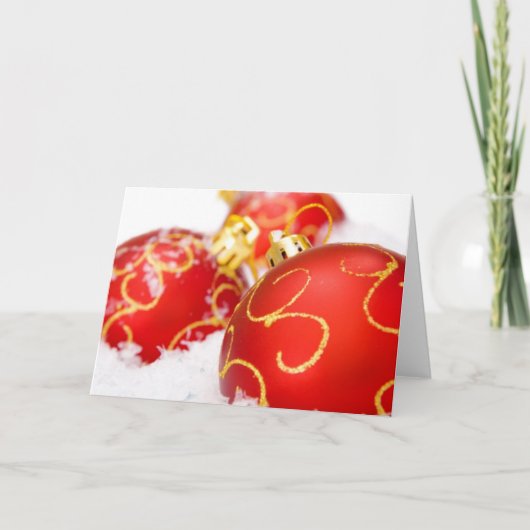 赤いクリスマスツリーのオーナメント シーズンカード (正面)