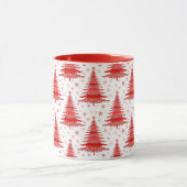赤いクリスマスツリーのパターンギフト マグカップ (中央)