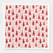 赤いクリスマスツリーの森かわいいパターン (正面)