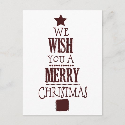 赤いクリスマスツリーの願い シーズンポストカード (正面)