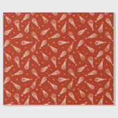赤いクリスマスツリーパターン ラッピングペーパー (フラット)