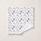 赤いクリスマスツリーパターン#5 ID1009 バスタオルセット (ウォッシュタオル)