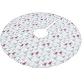 赤いクリスマスツリーパターン#5 ID1009 ブラッシュドポリエステルツリースカート (アングル)