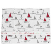 赤いクリスマスツリーパターン#5 ID1009 ラージペーパーバッグ (正面)