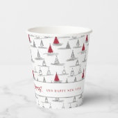 赤いクリスマスツリーパターン#5 ID1009 紙コップ (裏面)