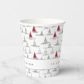 赤いクリスマスツリーパターン#5 ID1009 紙コップ (右)