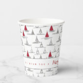 赤いクリスマスツリーパターン#5 ID1009 紙コップ (正面)