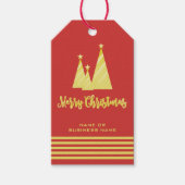赤いクリスマスツリーメリークリスマス ギフトタグ (正面)