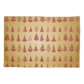 赤いクリスマスツリーモダンオン金ゴールド 枕カバー (裏面)