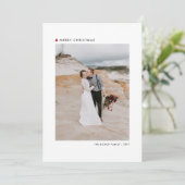 赤いクリスマスツリーモダンメリークリスマスフォト シーズンカード (スタンド正面)