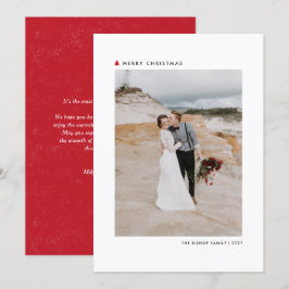 赤いクリスマスツリーモダンメリークリスマスフォト シーズンカード