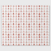 赤いクリスマスツリー ラッピングペーパー (フラット)