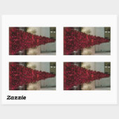 赤いクリスマスツリー- NYC 長方形シール (シート)