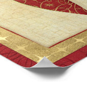 赤いクリスマスデコレーションラブ ポスター (角)