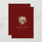 赤いクリスマスデコールブライダルシャワーの招待状 招待状 (正面/裏面)