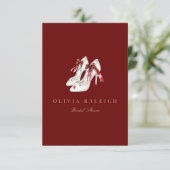 赤いクリスマスデコールブライダルシャワーの招待状 招待状 (スタンド正面)