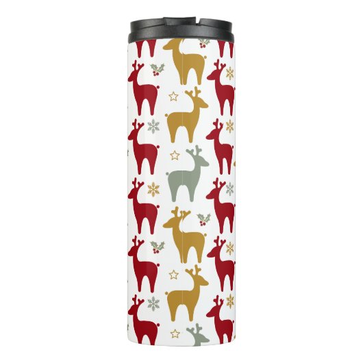 赤いクリスマストナカイのパターン#12 ID1009 タンブラー (裏面)